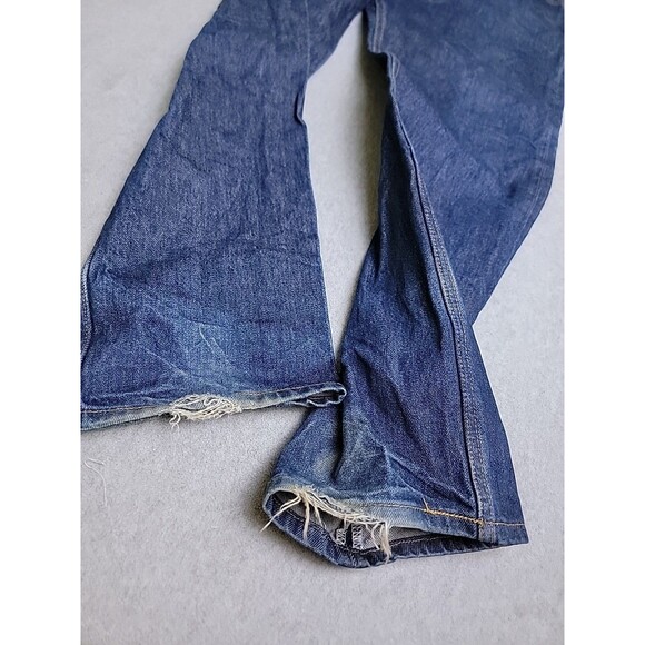 Levis Mens 501 48x34 (36x32) Jeans Straight Button High Cotton Blue Distressed - Picture 5 of 16